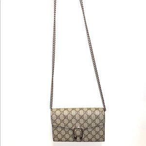 Gucci Dionysus GG Supreme Chain Wallet Crossbody